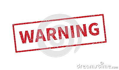 Warning red stamp. on white background. Vector illustration Vector Illustration